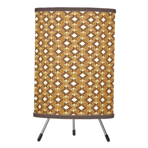 Art Deco Wallpaper Pattern Tan and Brown Tripod Lamp