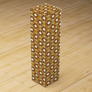 Art Deco Wallpaper Pattern, Tan and Brown Wine Box