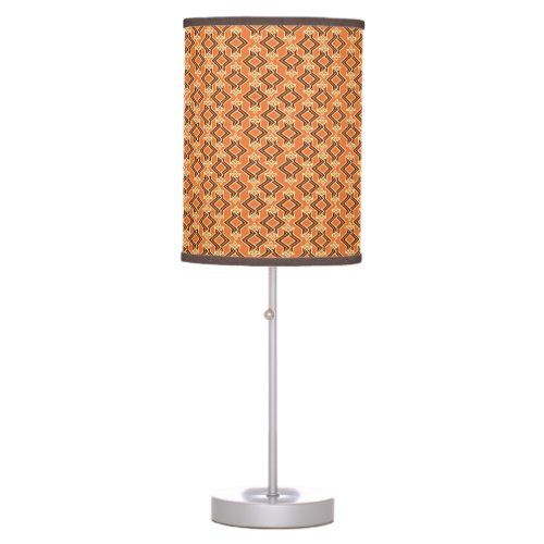 Art Deco Wallpaper Pattern Terracotta  Rust Table Lamp