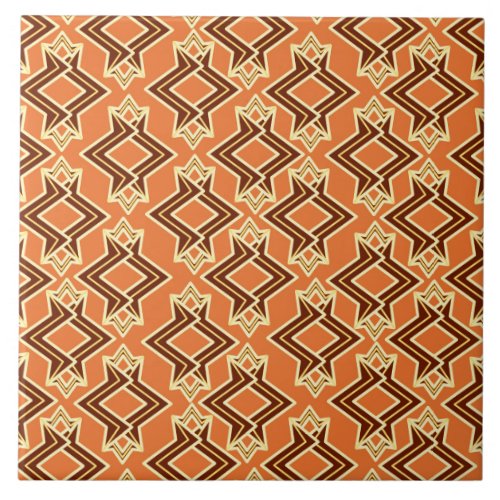 Art Deco Wallpaper Pattern Terracotta  Rust Tile