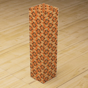 Art Deco Wallpaper Pattern, Terracotta / Rust Wine Box