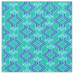 Art Deco Wallpaper Pattern, Turquoise and Cobalt Fabric