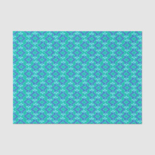 Art Deco Wallpaper Pattern, Turquoise and Cobalt Tissue Paper