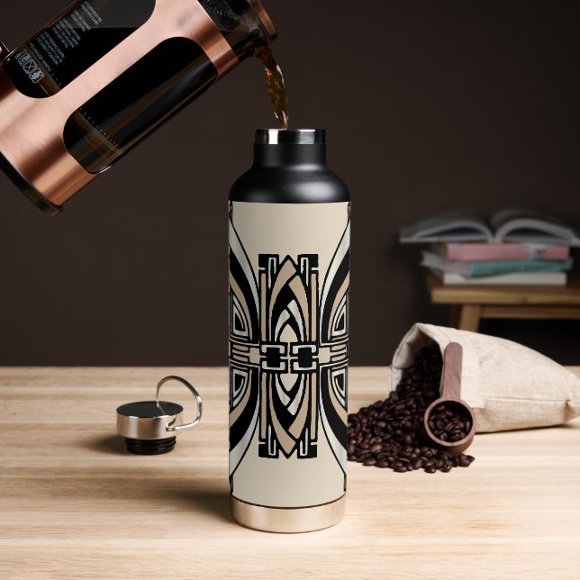 Art Deco Water Bottle (Coffee)