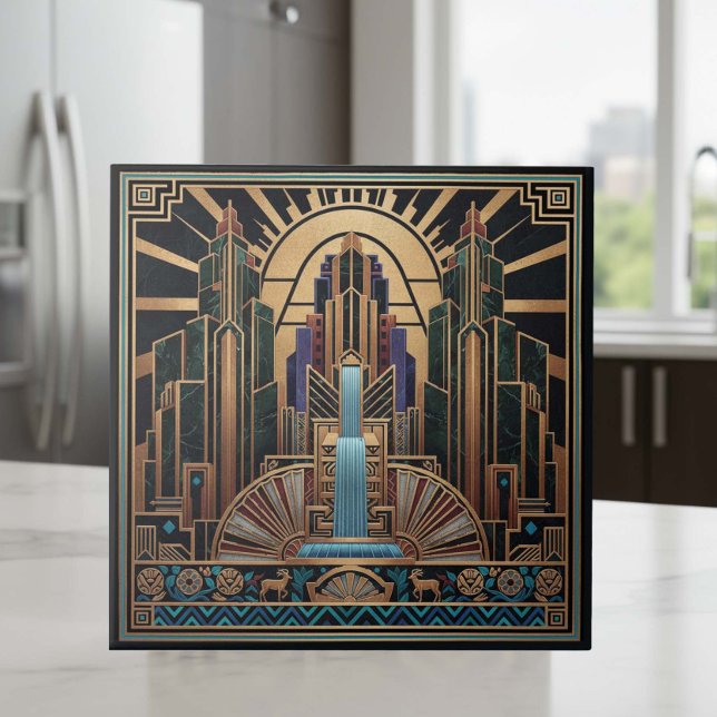 Art Deco Waterfall Architectural Pat#3 ID1196 Ceramic Tile (Creator Uploaded)