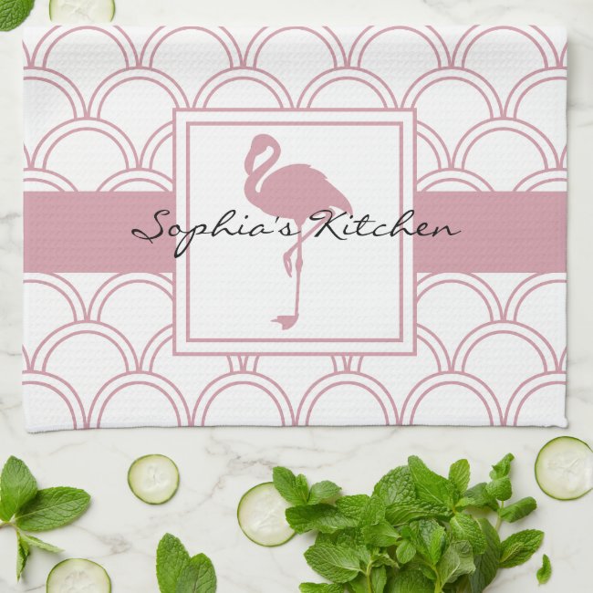 Art Deco Wave Patten Pink Flamingo