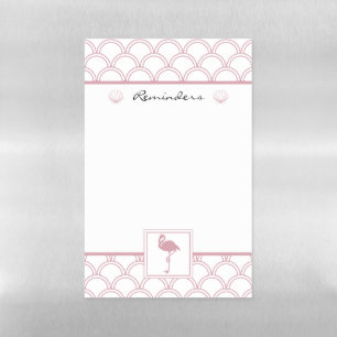 Art Deco Wave Patten Pink Flamingo Reminders Magnetic Dry Erase Sheet