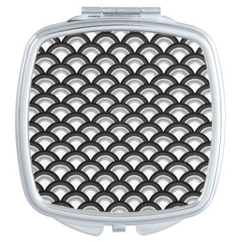 Art Deco wave pattern _ black and white Makeup Mirror