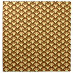 Art Deco wave pattern - chocolate and yellow Napkin