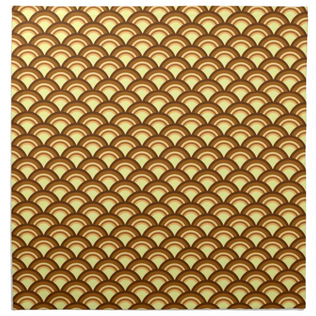 Art Deco wave pattern - chocolate and yellow Napkin (Front)