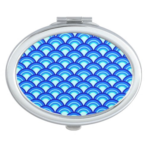 Art Deco wave pattern _ cobalt and turquoise Mirror For Makeup