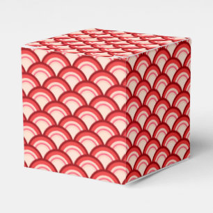 Art Deco wave pattern - coral red and pink Favor Boxes