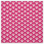 Art Deco wave pattern - fuchsia and coral Fabric