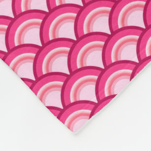 Art Deco wave pattern - fuchsia and coral Fleece Blanket