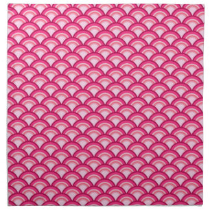 Art Deco wave pattern - fuchsia and coral Napkin