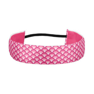 Art Deco wave pattern - fuchsia and coral pink Athletic Headband