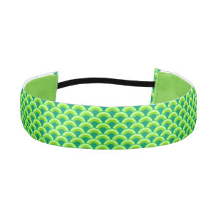 Art Deco wave pattern - jade green Athletic Headband