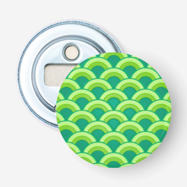 Art Deco wave pattern - jade green Bottle Opener (Front)