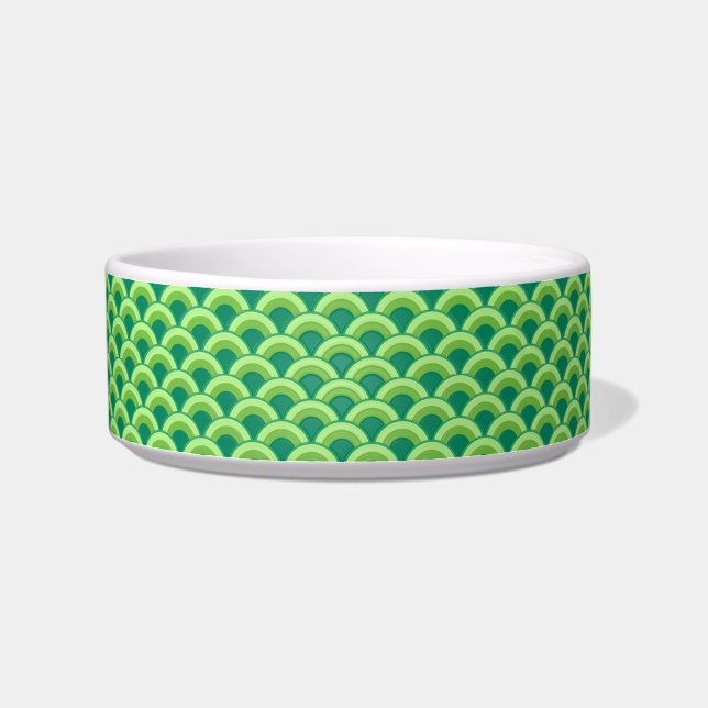 Art Deco wave pattern - jade green Bowl (Left)