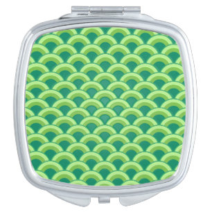 Art Deco wave pattern - jade green Compact Mirror