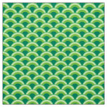 Art Deco wave pattern - jade green Fabric
