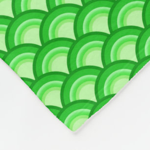Art Deco wave pattern - jade green Fleece Blanket
