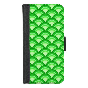 Art Deco wave pattern - jade green iPhone 8/7 Wallet Case