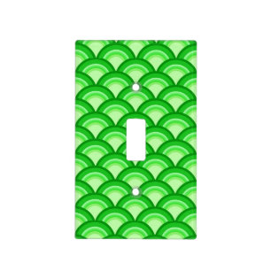 Art Deco wave pattern - jade green Light Switch Cover