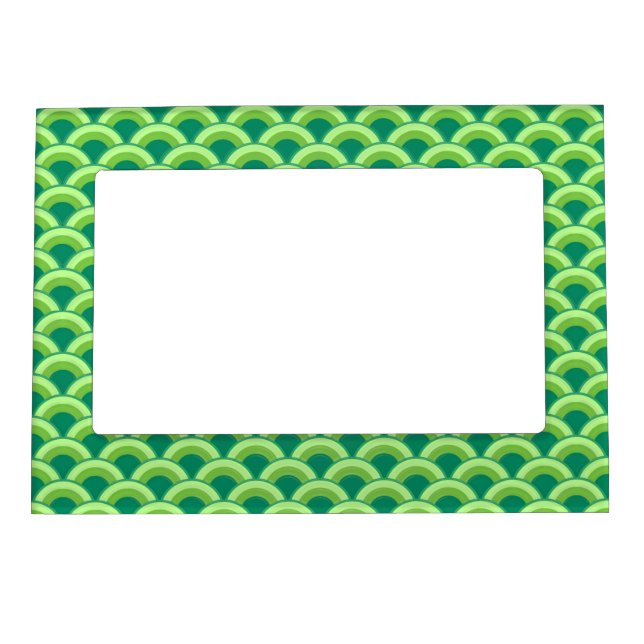 Art Deco wave pattern - jade green Magnetic Photo Frame (Front)