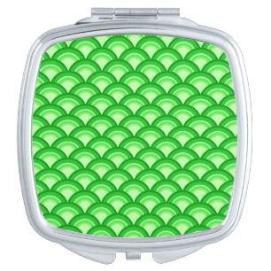 Art Deco wave pattern -  jade green Makeup Mirror