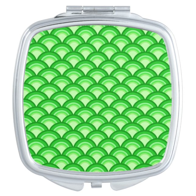 Art Deco wave pattern -  jade green Makeup Mirror (Front)