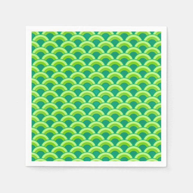 Art Deco wave pattern - jade green Napkins (Front)