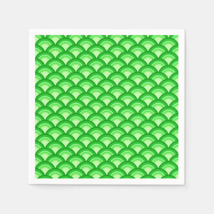 Art Deco wave pattern - jade green Paper Napkins
