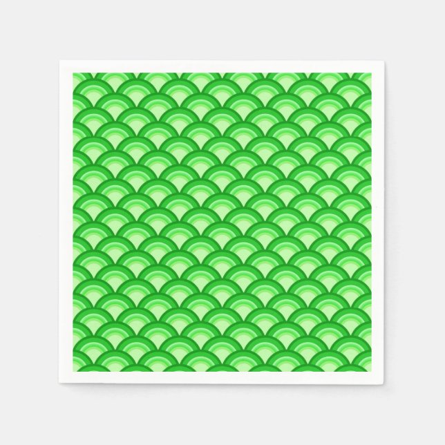 Art Deco wave pattern - jade green Paper Napkins (Front)