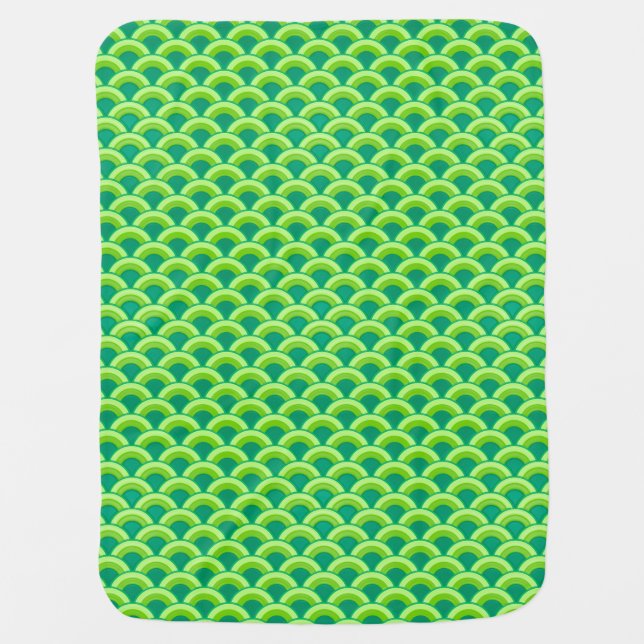 Art Deco wave pattern - jade green Receiving Blanket (Front)