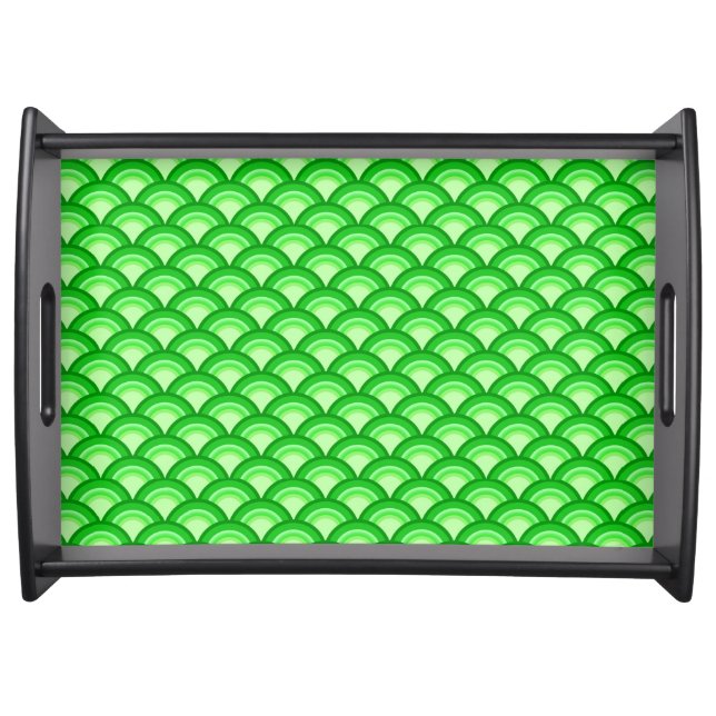 Art Deco wave pattern - jade green Serving Tray (Front)
