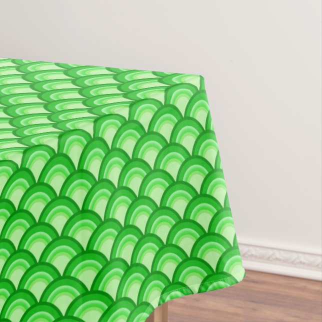 Art Deco wave pattern - jade green Tablecloth (In Situ)
