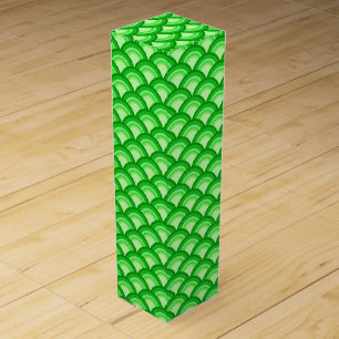 Art Deco wave pattern - jade green Wine Box