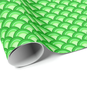Art Deco wave pattern - jade green Wrapping Paper