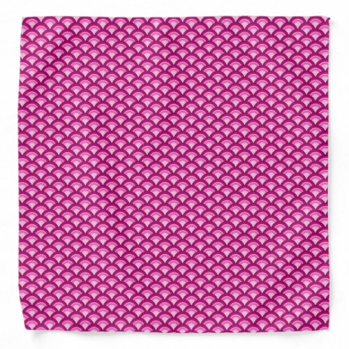 Art Deco wave pattern _ magenta and pink Bandana