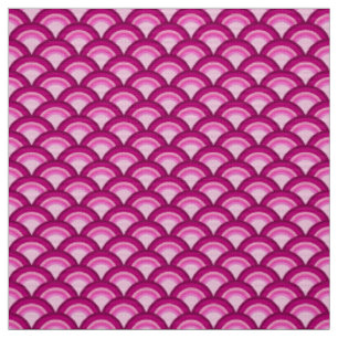 Art Deco wave pattern - magenta and pink Fabric
