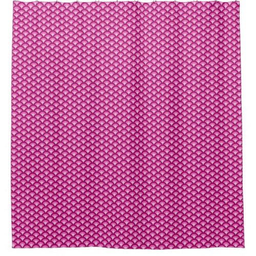 Art Deco wave pattern _ magenta and pink Shower Curtain