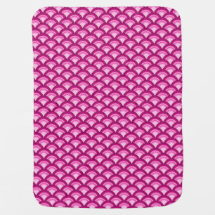 Art Deco wave pattern - magenta and pink Swaddle Blanket