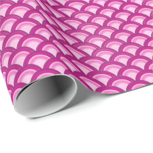 Art Deco wave pattern - magenta and pink Wrapping Paper