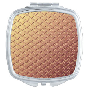 Art Deco wave pattern - metallic copper Compact Mirror