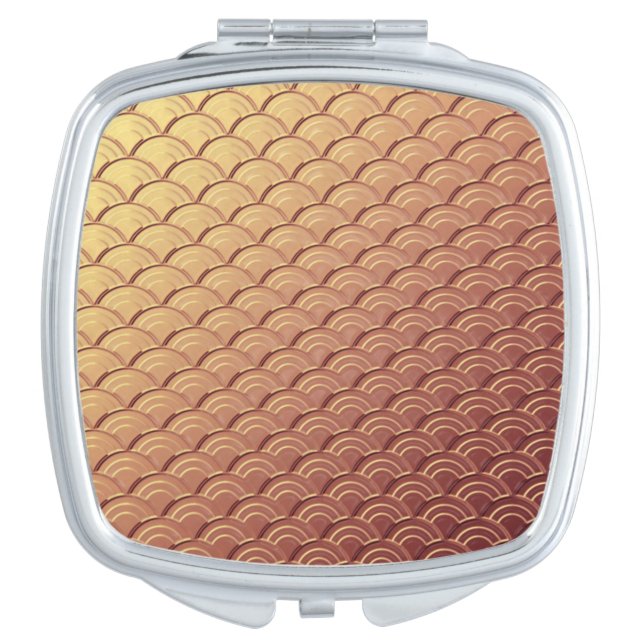 Art Deco wave pattern - metallic copper Compact Mirror (Front)