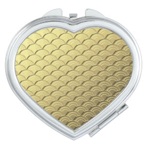 Art Deco wave pattern - metallic gold Makeup Mirror