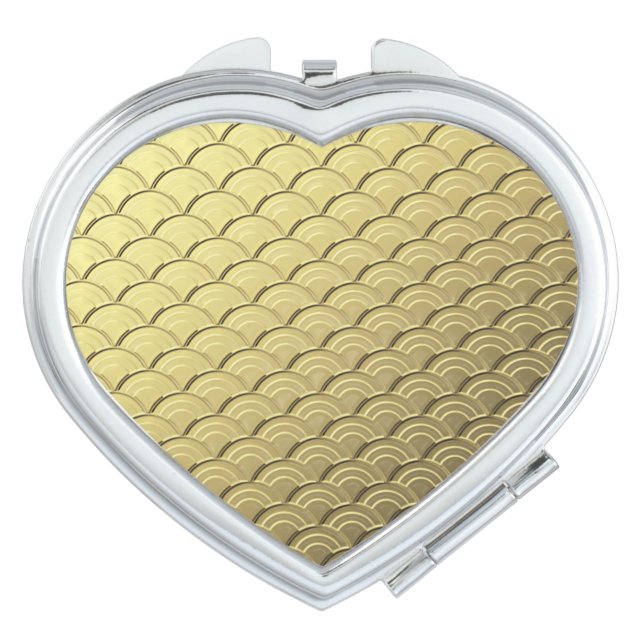 Art Deco wave pattern - metallic gold Makeup Mirror (Front)