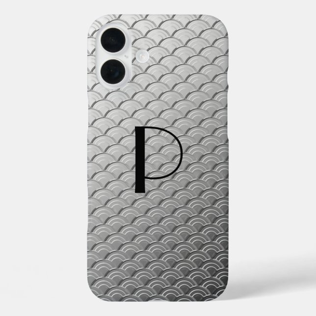 Art Deco wave pattern - metallic silver Case-Mate iPhone Case (Back)