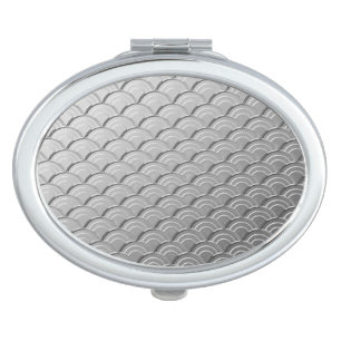 Art Deco wave pattern - metallic silver Vanity Mirror
